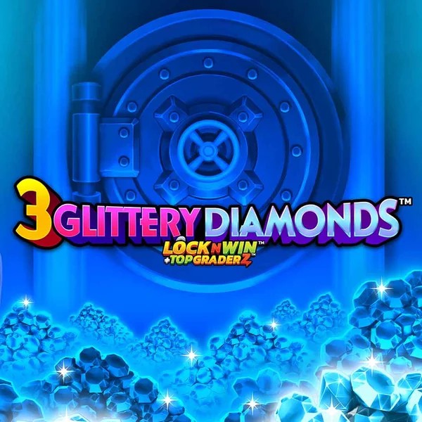 Official Slots logo: 3 Glittery Diamonds by PearFiction Studios at Betalice Casino